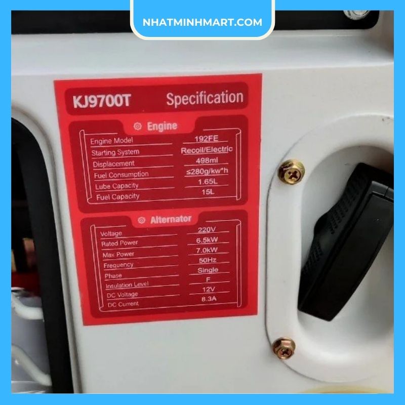 Máy phát điện chạy dầu 7Kw Kujoyo KJ9700T - Ảnh 4