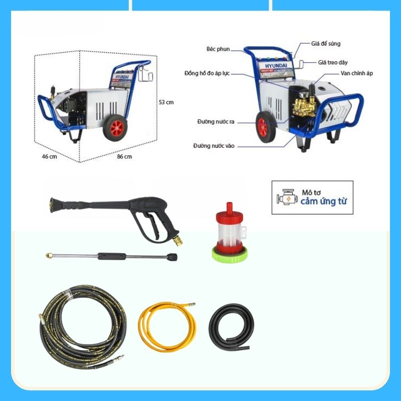 Máy xịt rửa xe công nghiệp Hyundai HD2017-55T 5500W - Ảnh 5